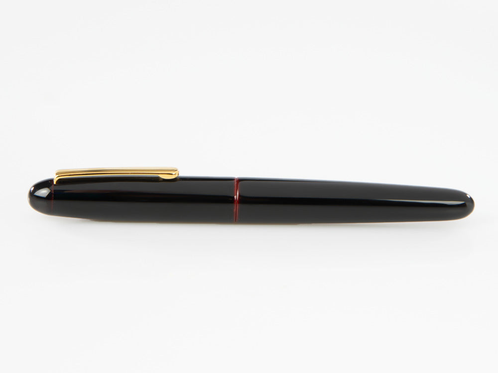 Nakaya Writer Fountain Pen, Kuro Tamenuri, Ebonite and Urushi lacquer