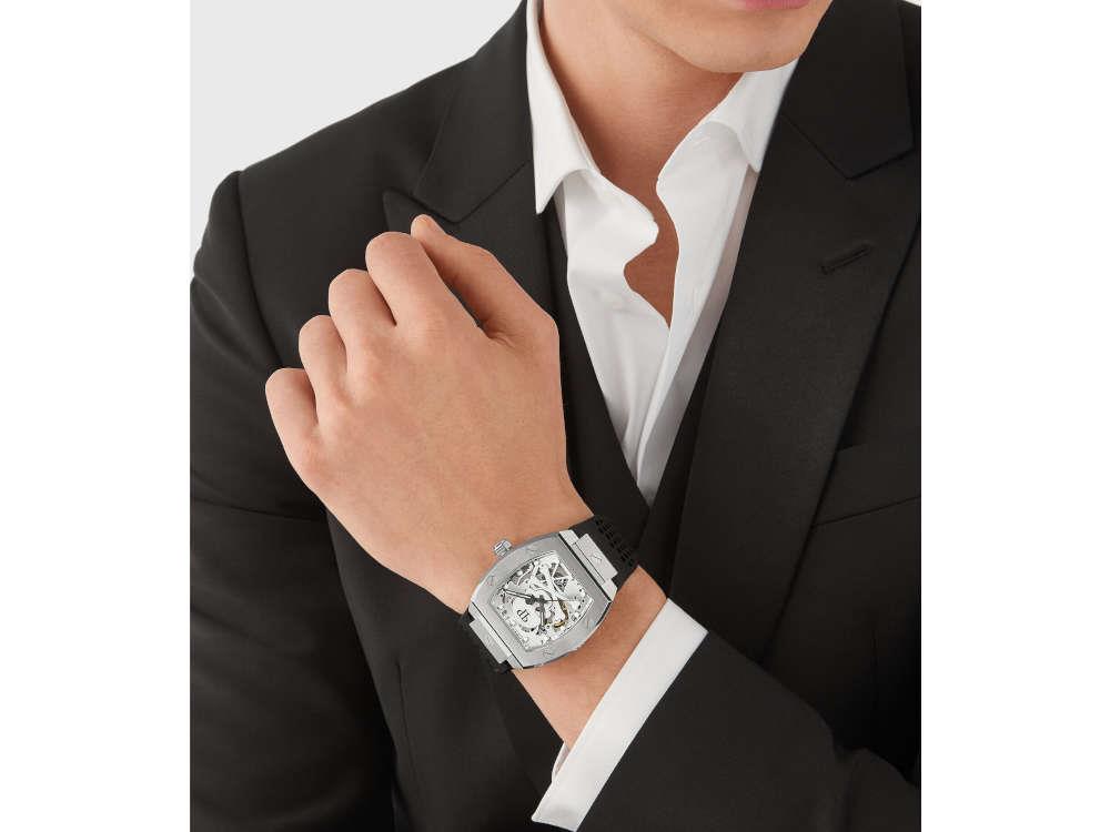 Philipp Plein The Skeleton Automatic Watch, PVD, Silver, 44 mm, PWBAA2123