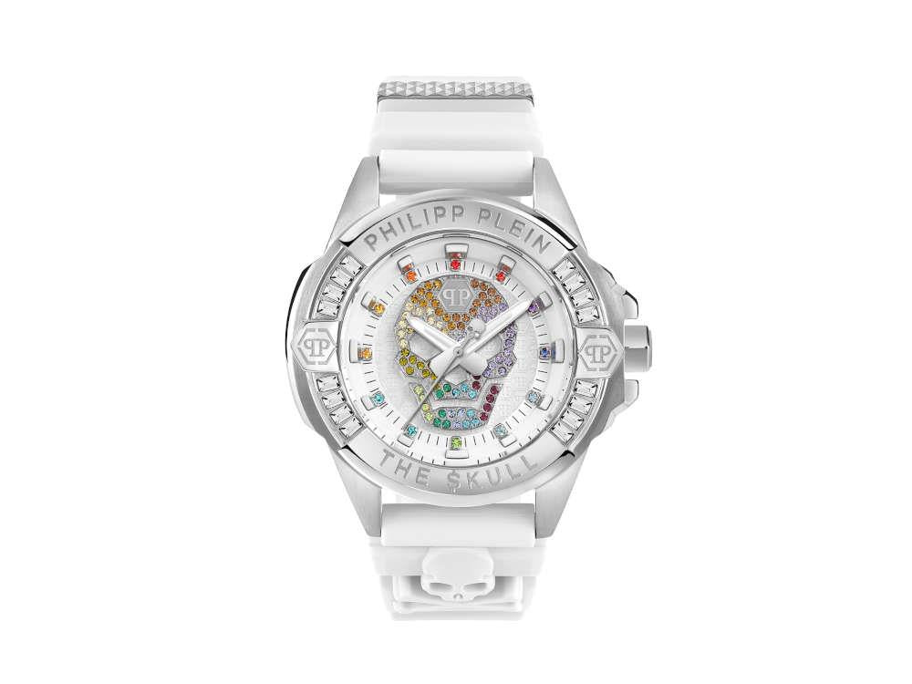 Philipp Plein The Skull 41 mm Quartz Watch, White, 41 mm, PWNAA1023