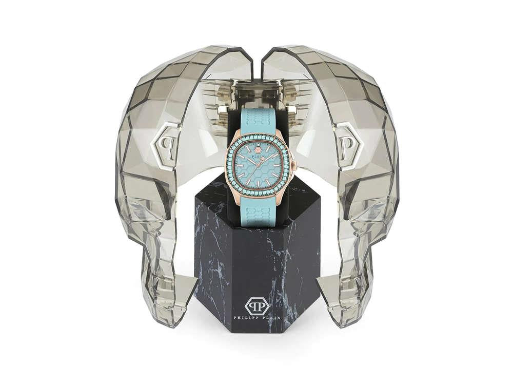 Philipp Plein Lady Quartz Watch, Turquoise, 38 mm, Mineral crystal, PWTAA0323