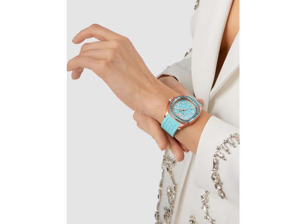 Philipp Plein Lady Quartz Watch, Turquoise, 38 mm, Mineral crystal, PWTAA0323