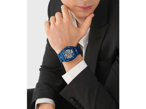 Philipp Plein The Skeleton Ecoceramic Automatic Watch, Blue, 44 mm, PWVBA0323