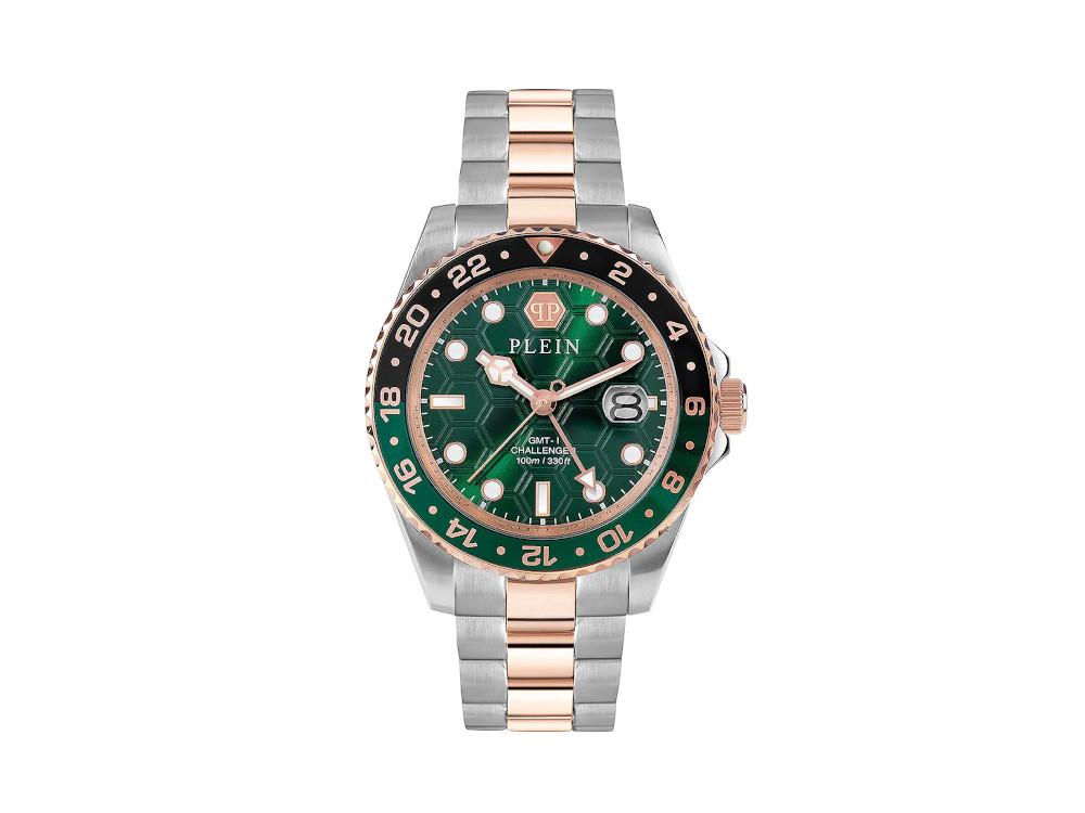 Philipp Plein GMT-I Challenger Quartz Watch, Green, 44 mm, PWYBA0623