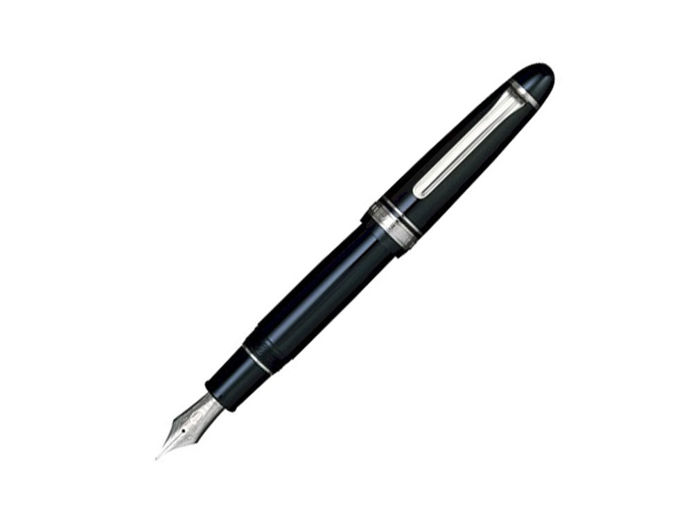 Sailor King of Pens ST Silver Fountain Pen, Black, Chrome, 11-9639-420