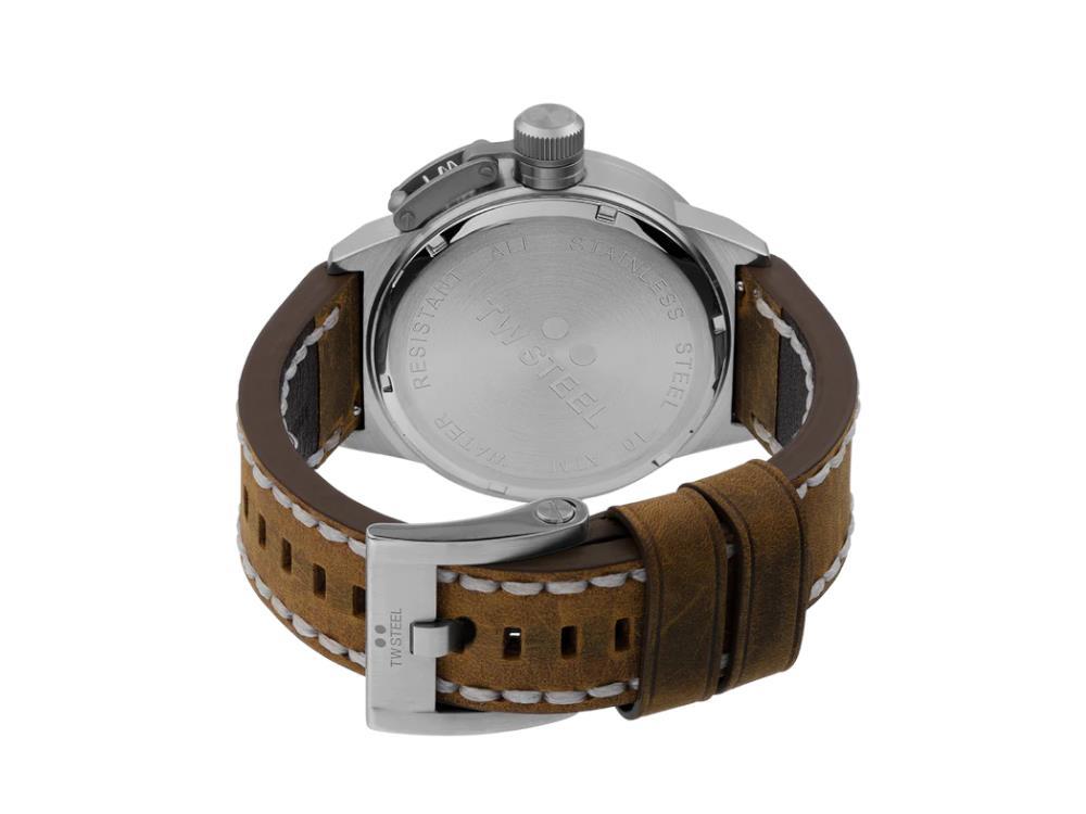 TW Steel Classic Canteen Quartz Watch, Blue, 45 mm, Leather strap, 10 atm, CS102