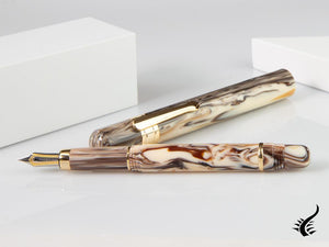 Taccia Covenant Parchment Swirl Fountain Pen, Resin, Brown, TCV-SSF-PS