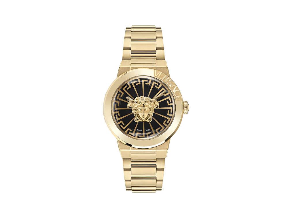 Versace Medusa Infinite Quartz Watch, PVD Gold, Black, 38 mm, VE3F00522