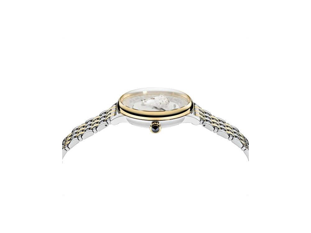 Versace Medusa Alchemy Quartz Watch, Gold, Silver, 38mm, VE6F00423