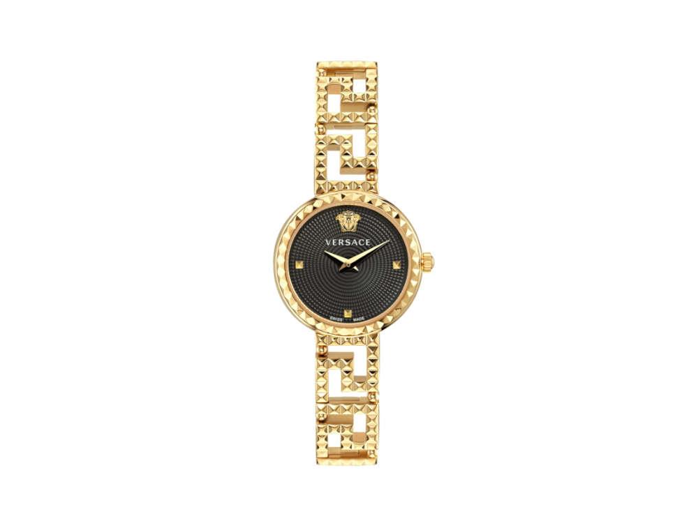 Versace Greca Goddess Quartz Watch, PVD Gold, Black, 28 mm, VE7A00423