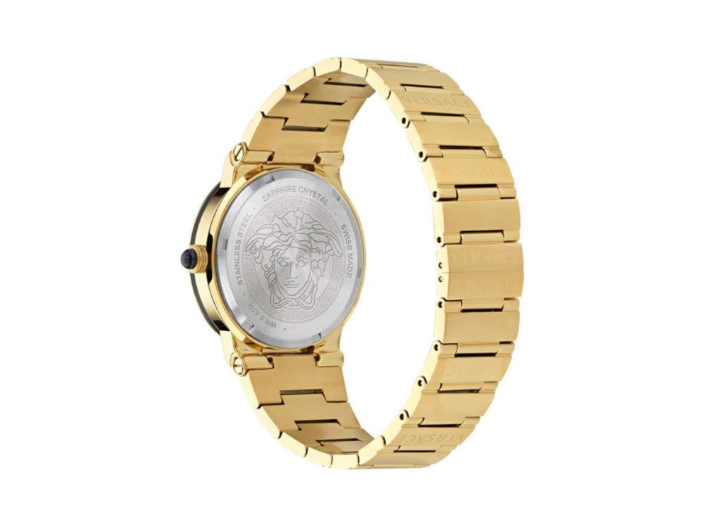 Versace Greca Logo Moonphase Quartz Watch, PVD Gold, Black, 38 mm, VE7G00323