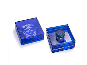 Versace Icon Active Quartz Watch, Polycarbonate, Blue, 44mm, VEZ701122