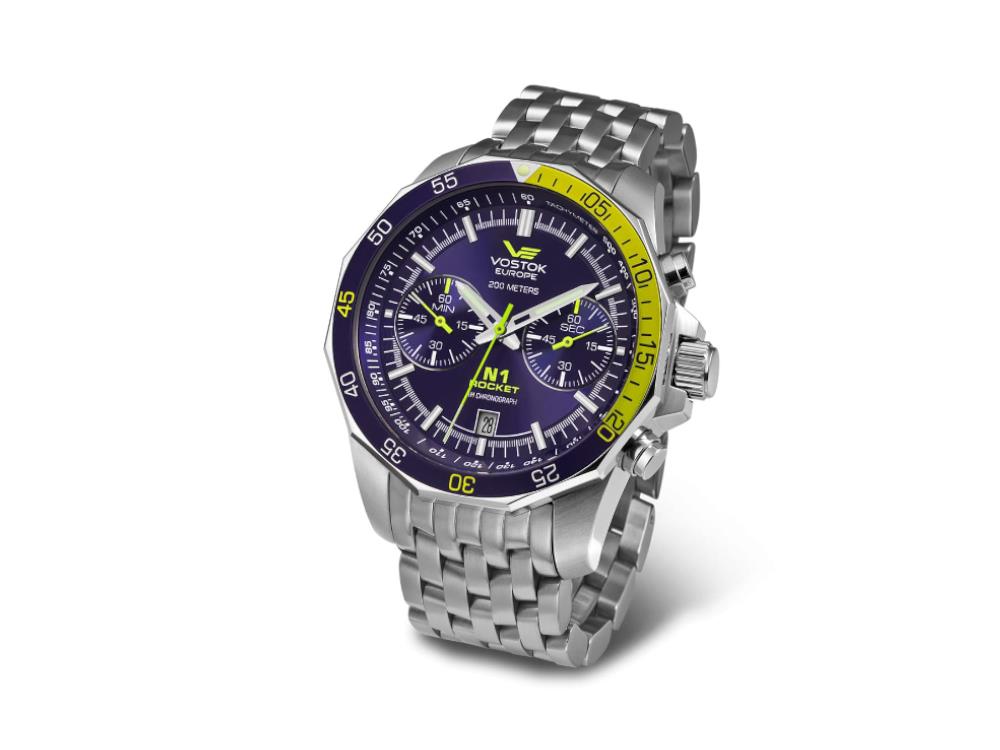 Vostok Europe Rocket N-1 Quartz Watch, Blue, 46 mm, Chronograph, 6S21-2255253-B