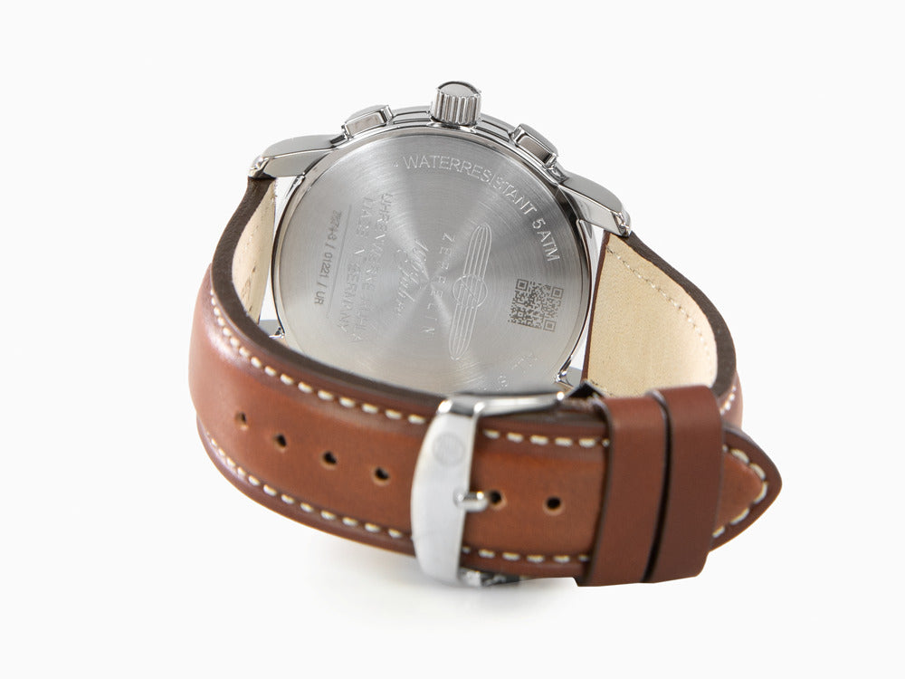 Zeppelin 100 Jahre Zeppelin Ed.2 Quartz Watch, Black, 42 mm, Chronograph, 7674-3